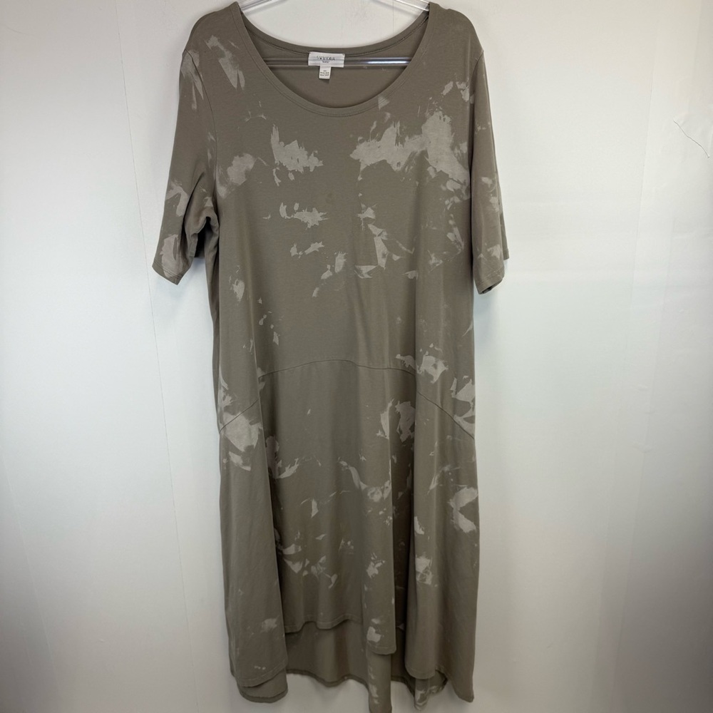 LUUKAA Earth Gray Shirt Tunic Dress Stone Lagenlook Layered Oversized boho US 16 - Picture 5 of 16